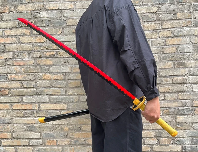 40inch Demon Slayer Katana Anime Kimetsu No Yaiba Cosplay Prop Wood Sword Real Size Japanese Katana Original Samurai Sabre Gift
