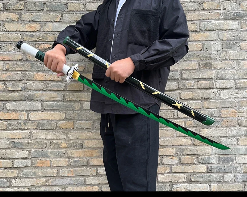 40inch Demon Slayer Katana Anime Kimetsu No Yaiba Cosplay Prop Wood Sword Real Size Japanese Katana Original Samurai Sabre Gift