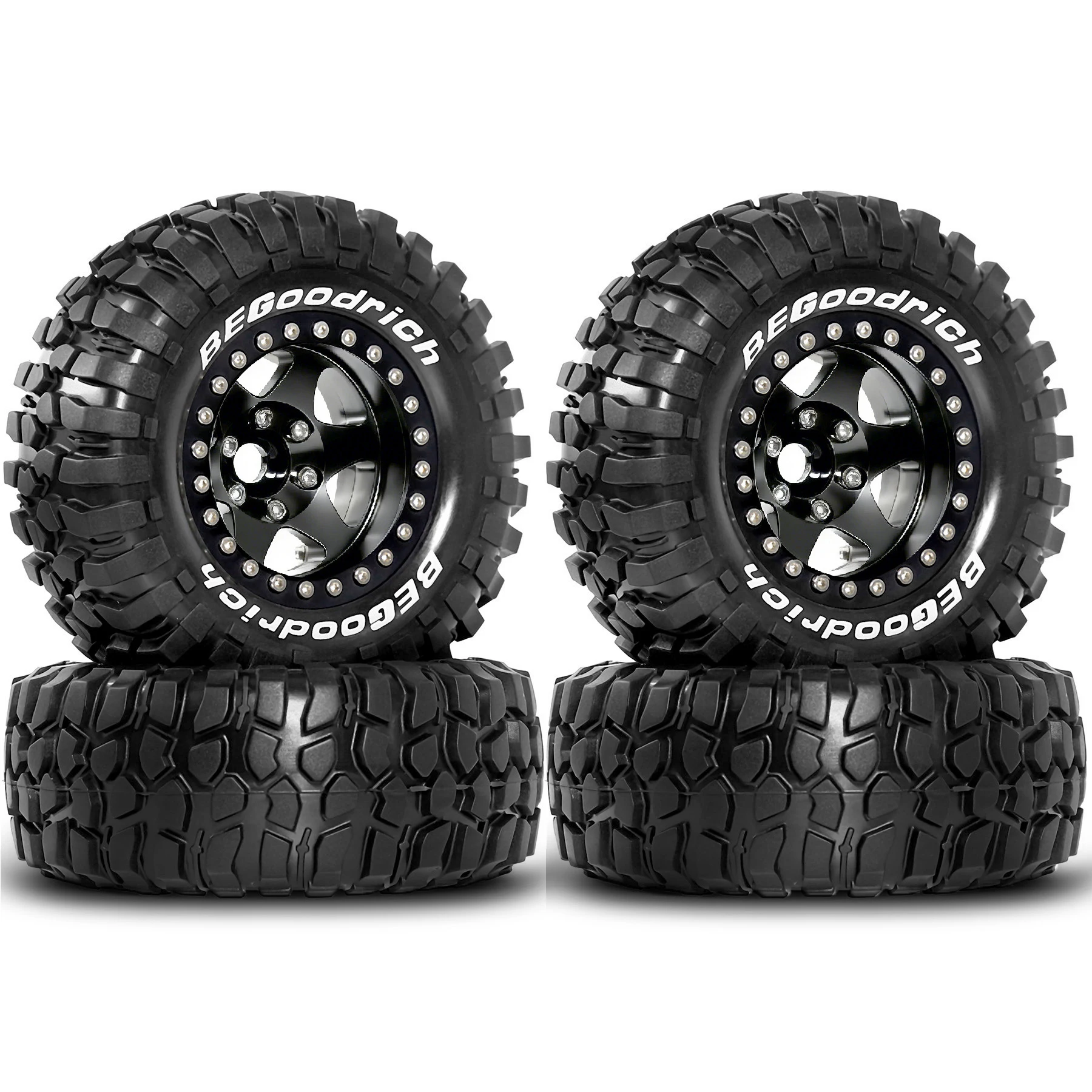 1.9'' Rock Crawler Tires and Wheel OD 95mm/3.74'' (4PCS) For 1/12 RC Crawler MJX H12Y+ H12P Upgrade Replacement Tires