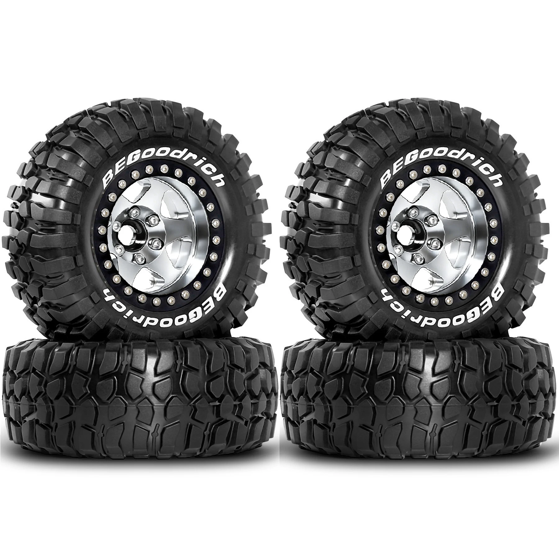 1.9'' Rock Crawler Tires and Wheel OD 95mm/3.74'' (4PCS) For 1/12 RC Crawler MJX H12Y+ H12P Upgrade Replacement Tires