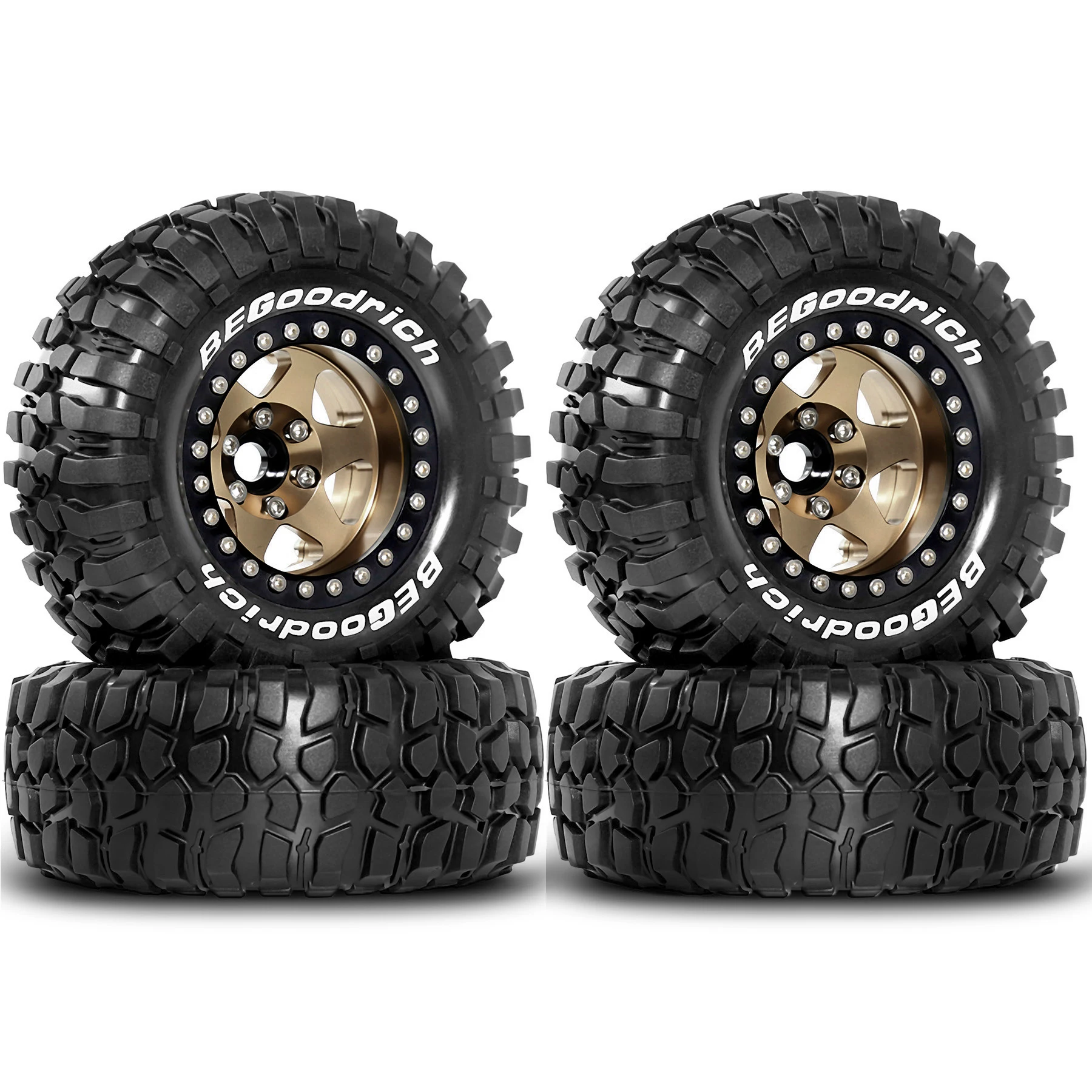 1.9'' Rock Crawler Tires and Wheel OD 95mm/3.74'' (4PCS) For 1/12 RC Crawler MJX H12Y+ H12P Upgrade Replacement Tires