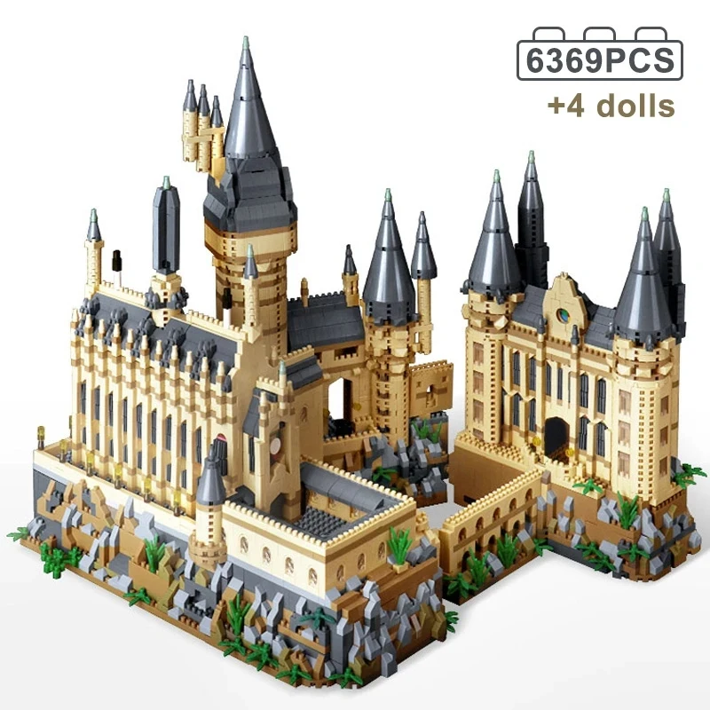 Micro Particles Building Blocks Magic Castle Blocks Magic School Palace Model Children Assembly Toys Birthday Christmas Gifts