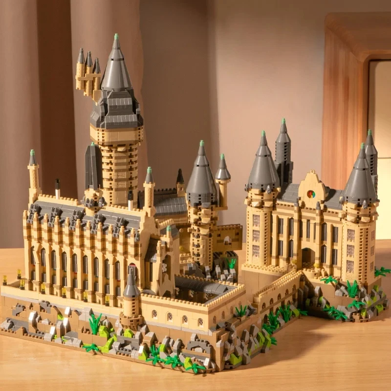 Micro Particles Building Blocks Magic Castle Blocks Magic School Palace Model Children Assembly Toys Birthday Christmas Gifts