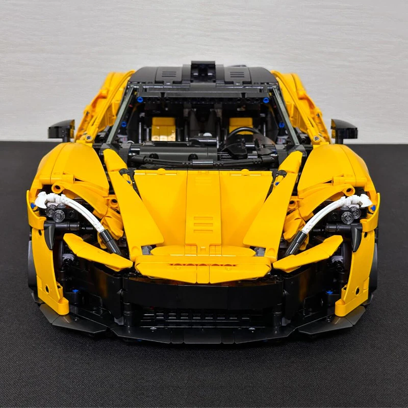3893PCS MOC Yellow P1 1:8 Technical Supercar Building Blocks Model Collectible Display Assembly Toy Birthday Gifts for Adults