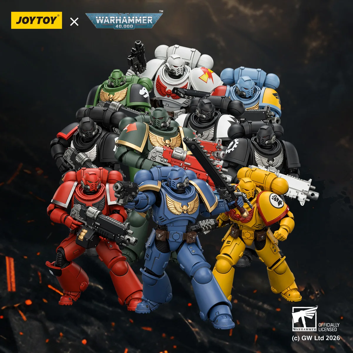 1/18 JOYTOY Action Figure 40K Ultramarines Imperial Fists Blood Angels Intercessor Anime Model Toy
