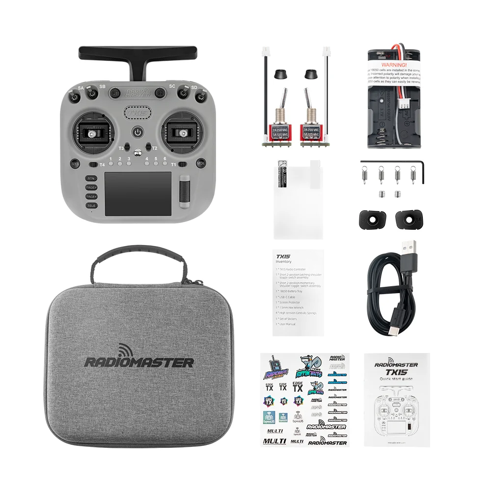 Radiomaster TX15 16ch 3.5inch IPS Touchscreen V5.0 Hall Gimbals Radio Controller ExpressLRS Built-in Gyro Microphone