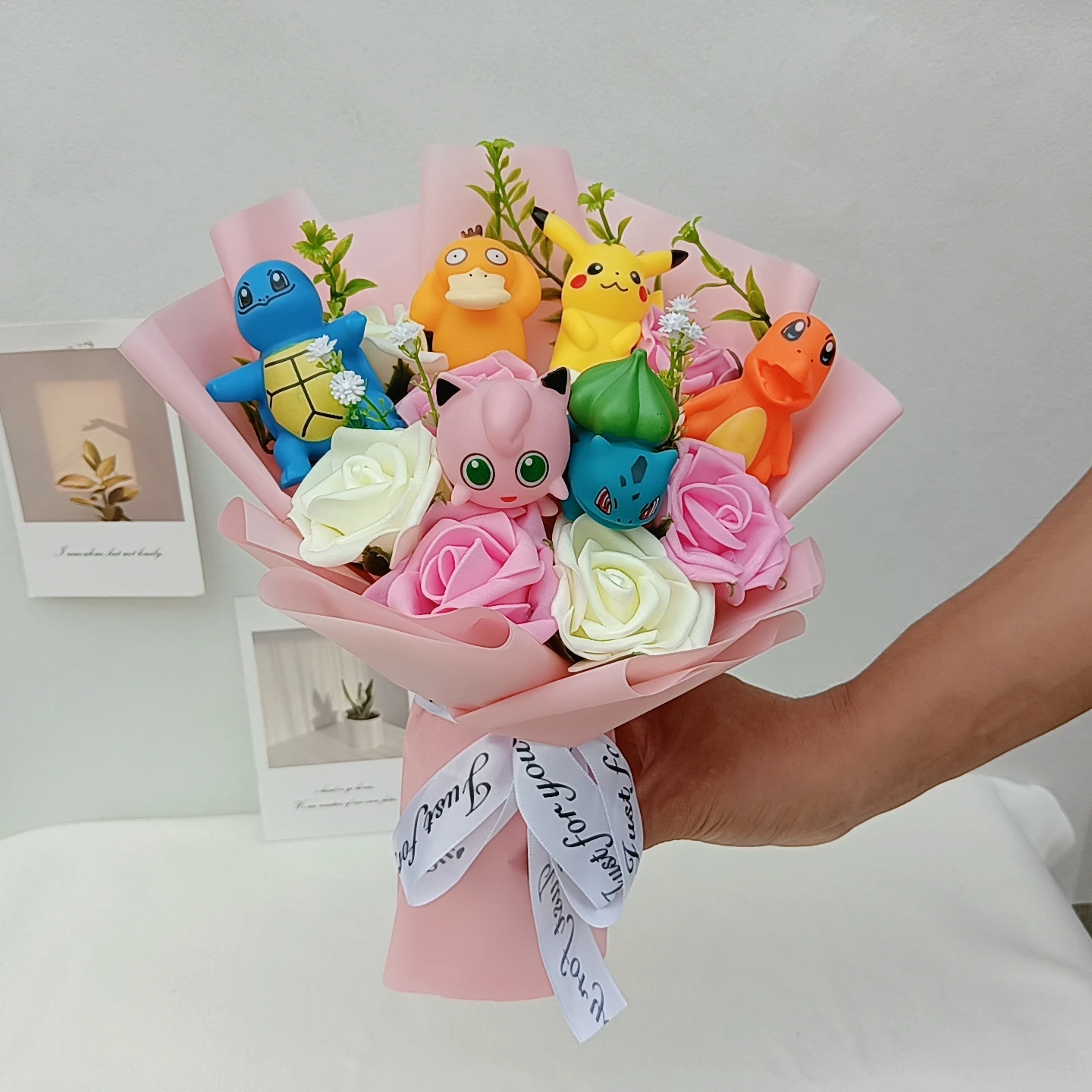 Anime Pokemon Pikachu Bouquet Dolls Toys Sweet Dream Series Mimikyu Fuecoco Pamo Mew Valentine Christmas Birthday Gift