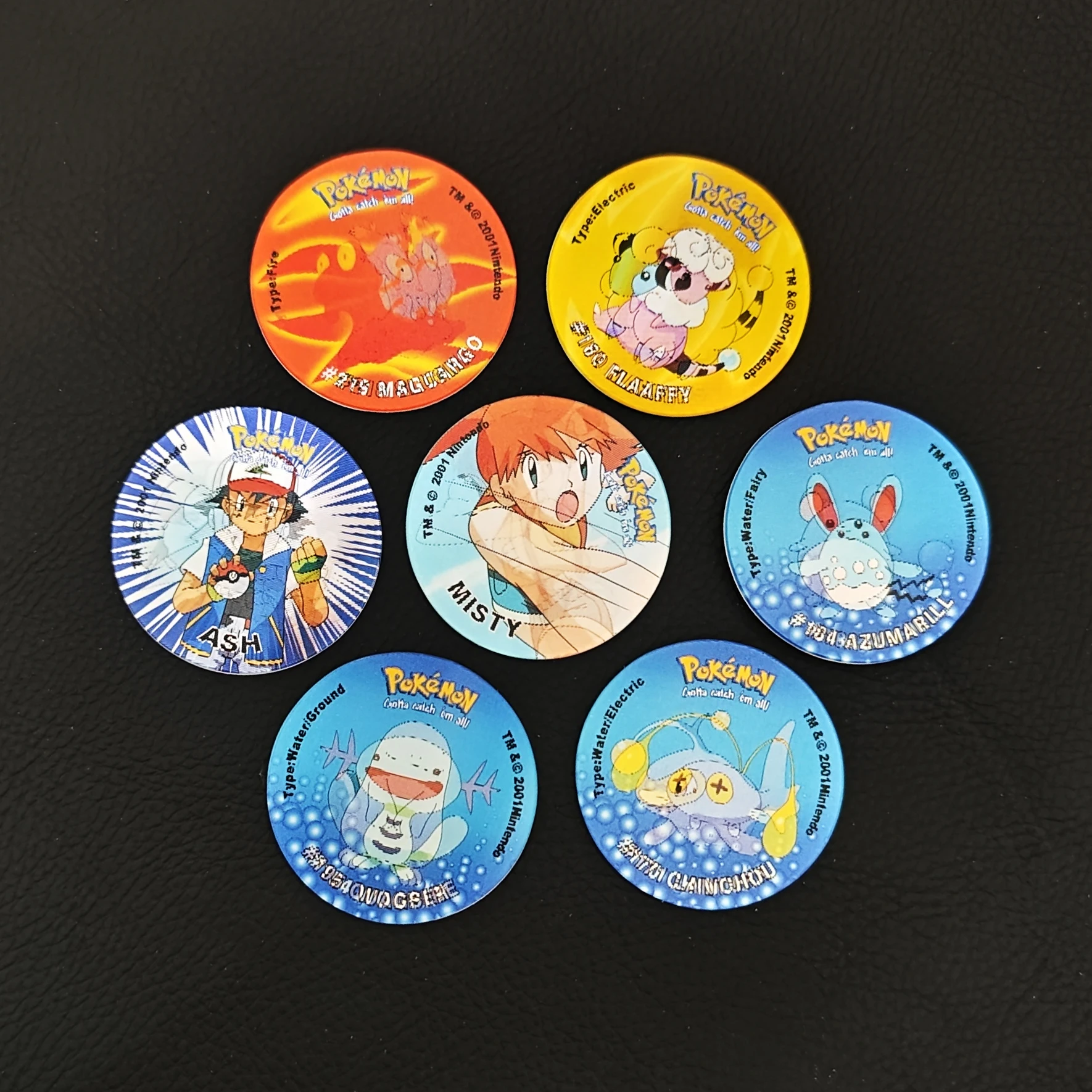 Lote De Tazos Pokemon Collection 92pcs Holograma 3d Tasos Collector Childhood Memory Rare Pikachu Milkcaps Round Chaps Pogs Card