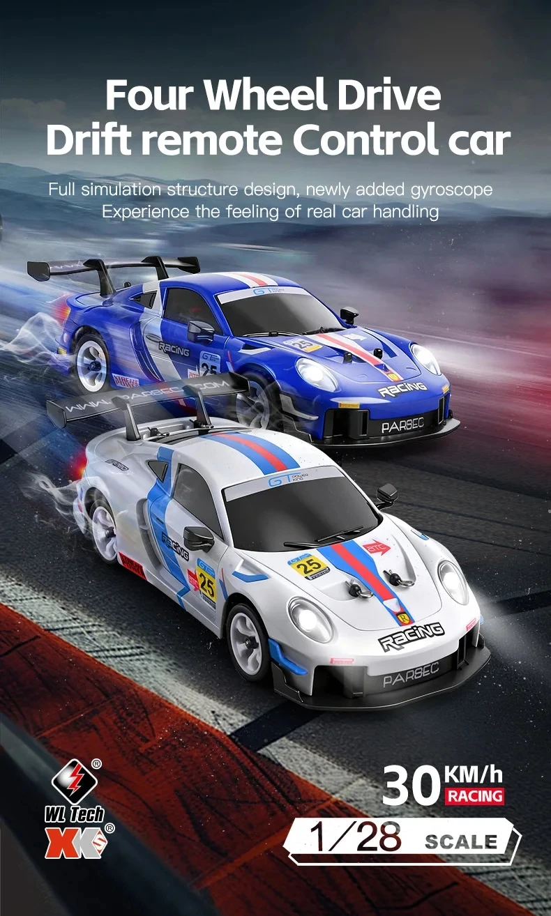 Oike Radio Remote Control Drift Racing WLtoys 284191 284019-A 1/28 RC Drifting Car 4WD 30KM/H High Speed Vehicle Model Mini Gift