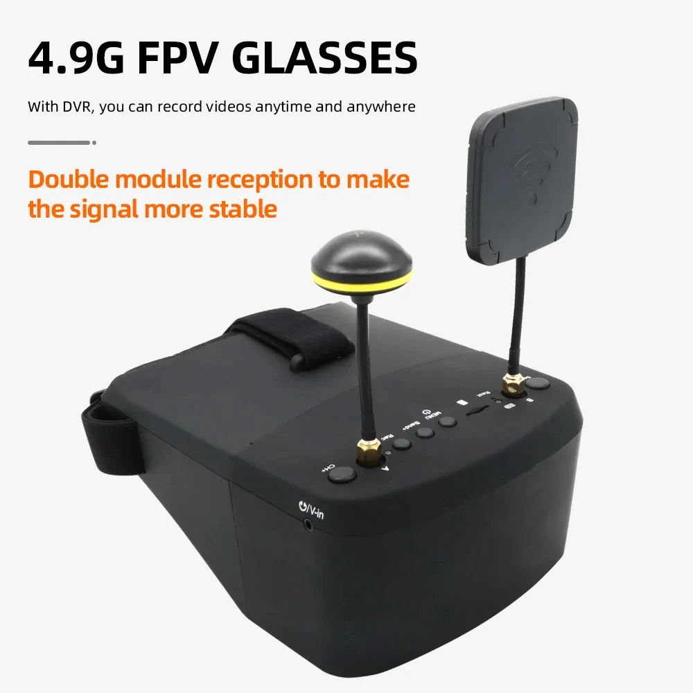 EV800D 5.8G 40CH 5 Inch 800*480 Video Headset HD DVR Diversity FPV Goggles With Battery For RC Model RC FPV Drone