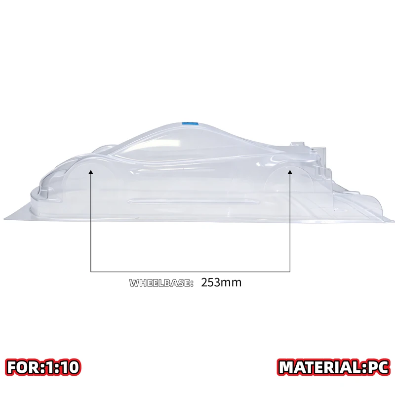 ZooRacing Wolverine ZR‑0011 1/10 Touring Car Body, 190mm Clear Polycarbonate Unpainted RC On‑Road Car Shell Replacement Parts
