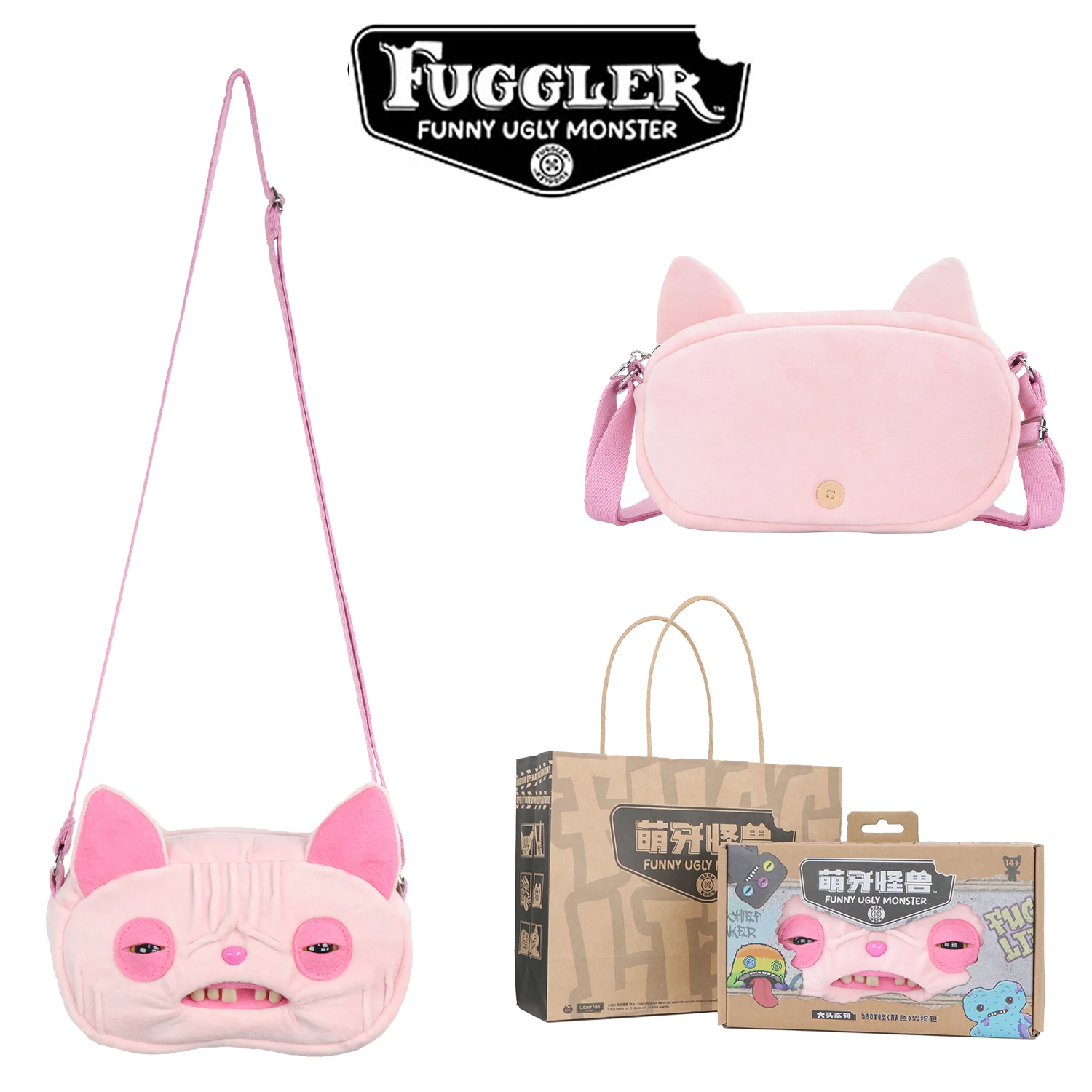 Fuggler Ugly Tooth Monster Fluffy Crossbody Bags Fuggs Plush Purse Shoulder Bags Backpack Wallet Handbag Messenger Bucket 22CM