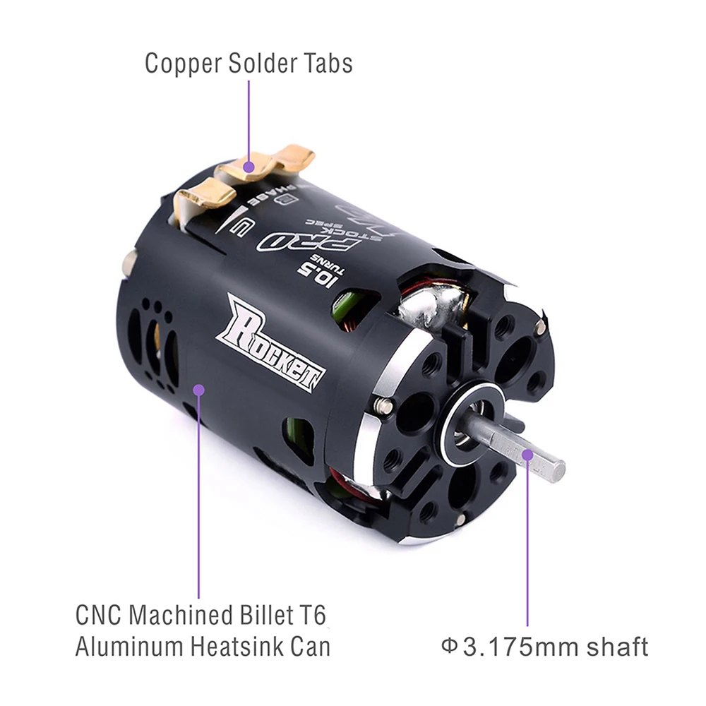 Hobbywing QUICRUN 10BL120 120A ESC W/Rocket 540 V3 4.5T Motor Sensored Brushless Combo for Competition 1/10 1/12 F1 RC Car