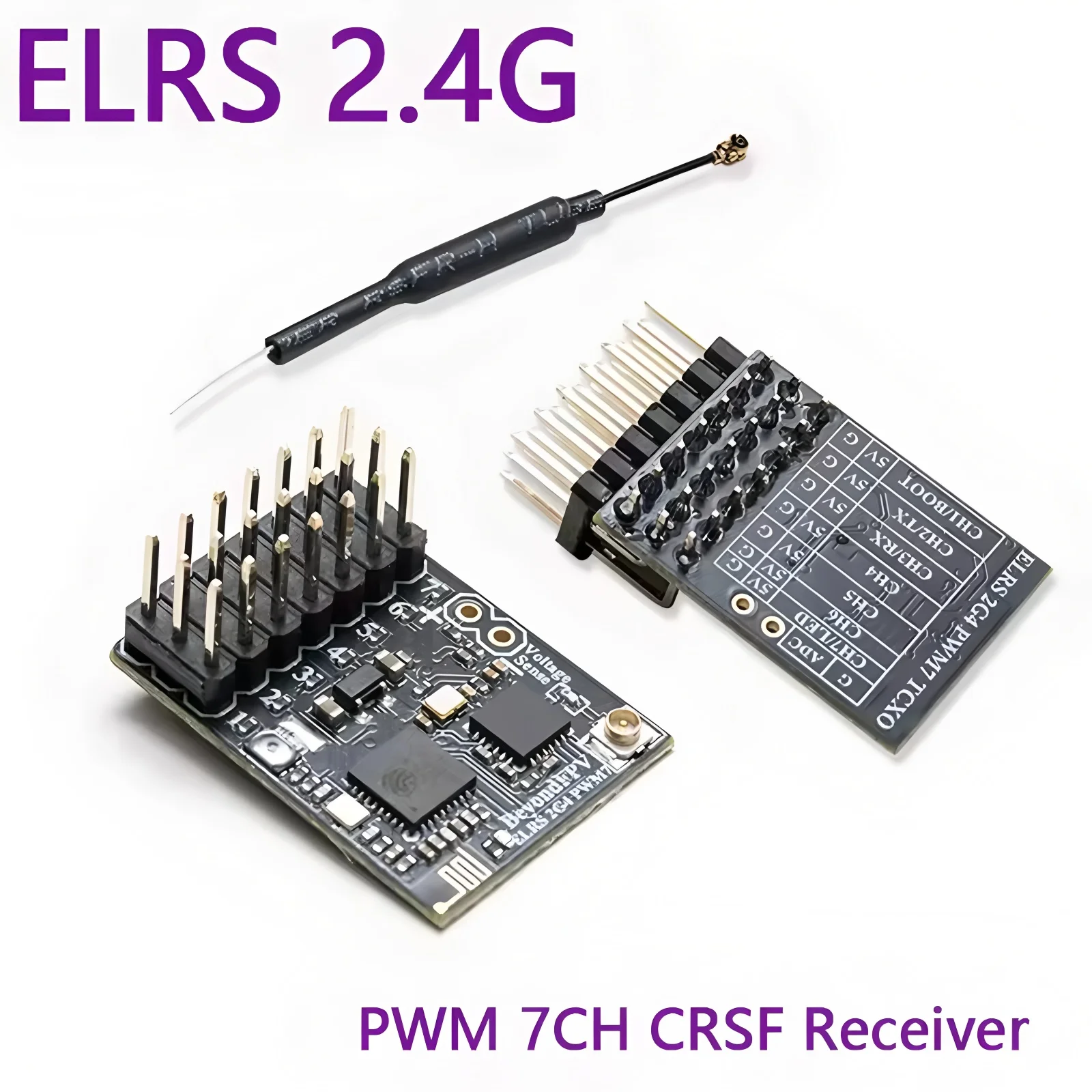 1/2PCS BeyondFPV ELRS 2.4G PWM 7CH CRSF Receiver ExpressLRS RX 2400RX PWM/CRSF Protocol For RC FPV Drone Fixed Wing Car Boat Qua