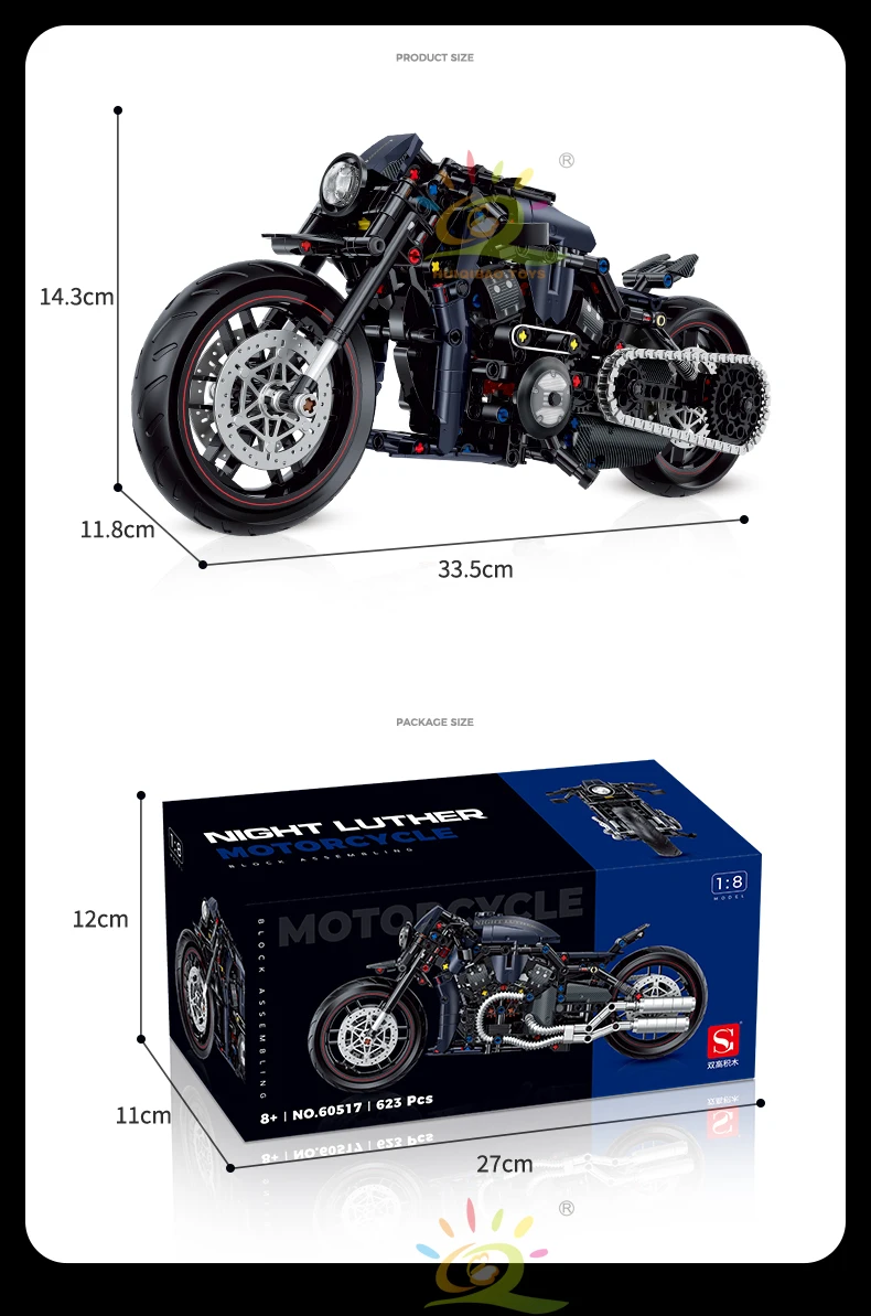 HUIQIBAO High-tech Classic Motorbike Building Model Blocks Moto City Racer Bricks Toy for Kids Boy Children Adult MOC Car Set