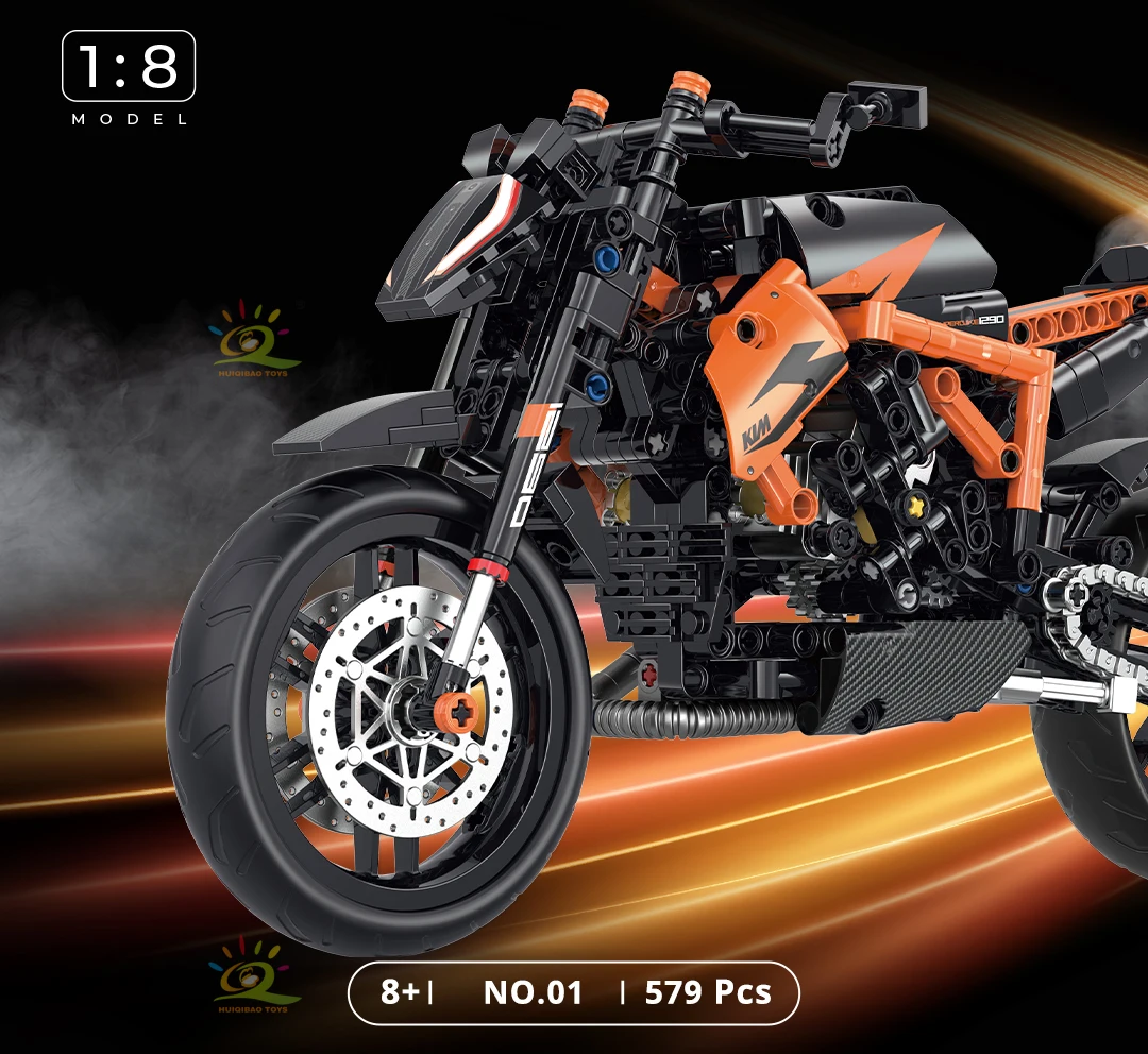 HUIQIBAO High-tech Classic Motorbike Building Model Blocks Moto City Racer Bricks Toy for Kids Boy Children Adult MOC Car Set
