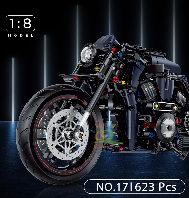 HUIQIBAO High-tech Classic Motorbike Building Model Blocks Moto City Racer Bricks Toy for Kids Boy Children Adult MOC Car Set