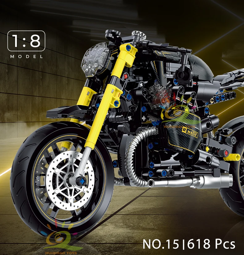 HUIQIBAO High-tech Classic Motorbike Building Model Blocks Moto City Racer Bricks Toy for Kids Boy Children Adult MOC Car Set