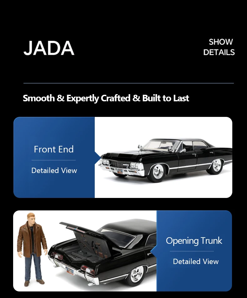 JADA Toys Supernatural 1967 Chevrolet Impala Sport Sedan 1:24 Scale Die-Cast Model JD32250