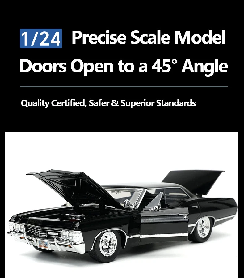 JADA Toys Supernatural 1967 Chevrolet Impala Sport Sedan 1:24 Scale Die-Cast Model JD32250