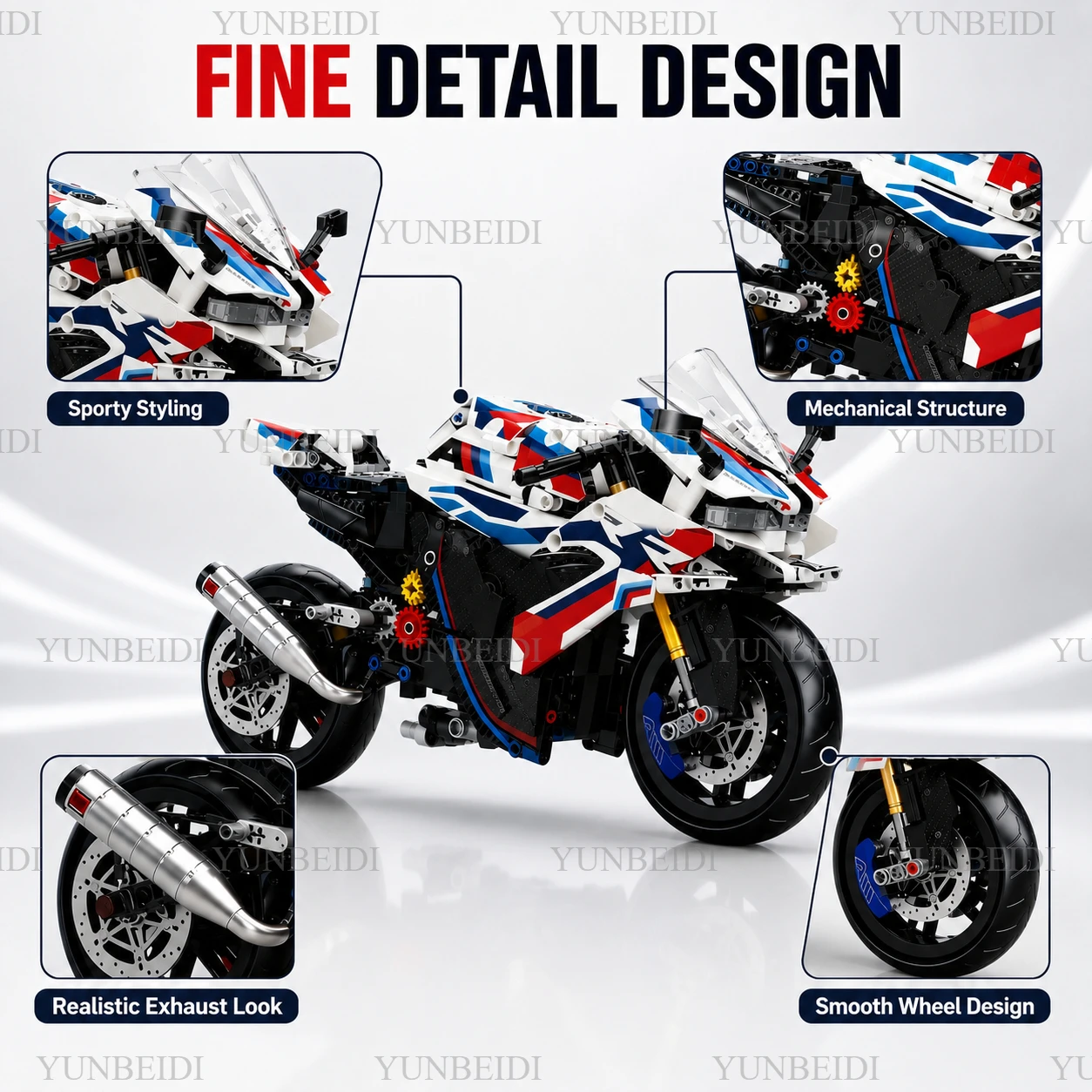 1:8 Motorcycle Building Set Toy - Children's Gift - Super Motorcycle Model Kit - Racing Car Assembly Toy - Children's Gift
