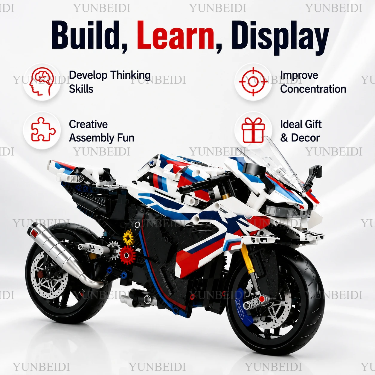 1:8 Motorcycle Building Set Toy - Children's Gift - Super Motorcycle Model Kit - Racing Car Assembly Toy - Children's Gift