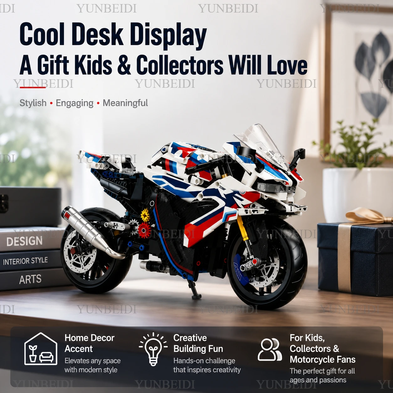 1:8 Motorcycle Building Set Toy - Children's Gift - Super Motorcycle Model Kit - Racing Car Assembly Toy - Children's Gift