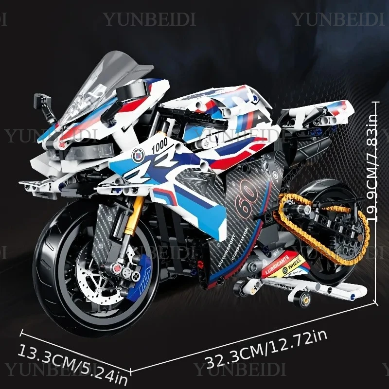 1:8 Motorcycle Building Set Toy - Children's Gift - Super Motorcycle Model Kit - Racing Car Assembly Toy - Children's Gift