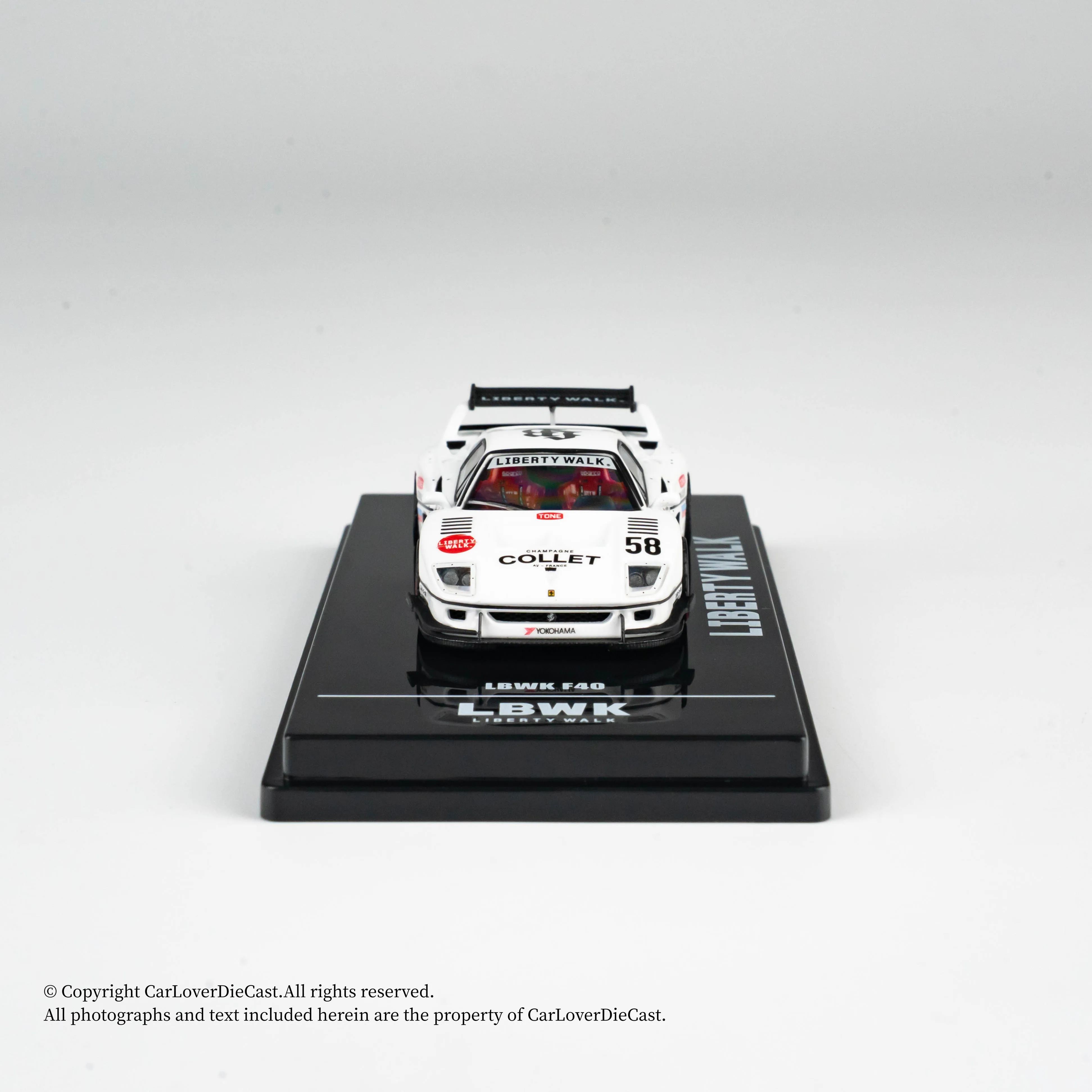 INNO 1:64 LBWK F40 COLLET White Diecast Model Car
