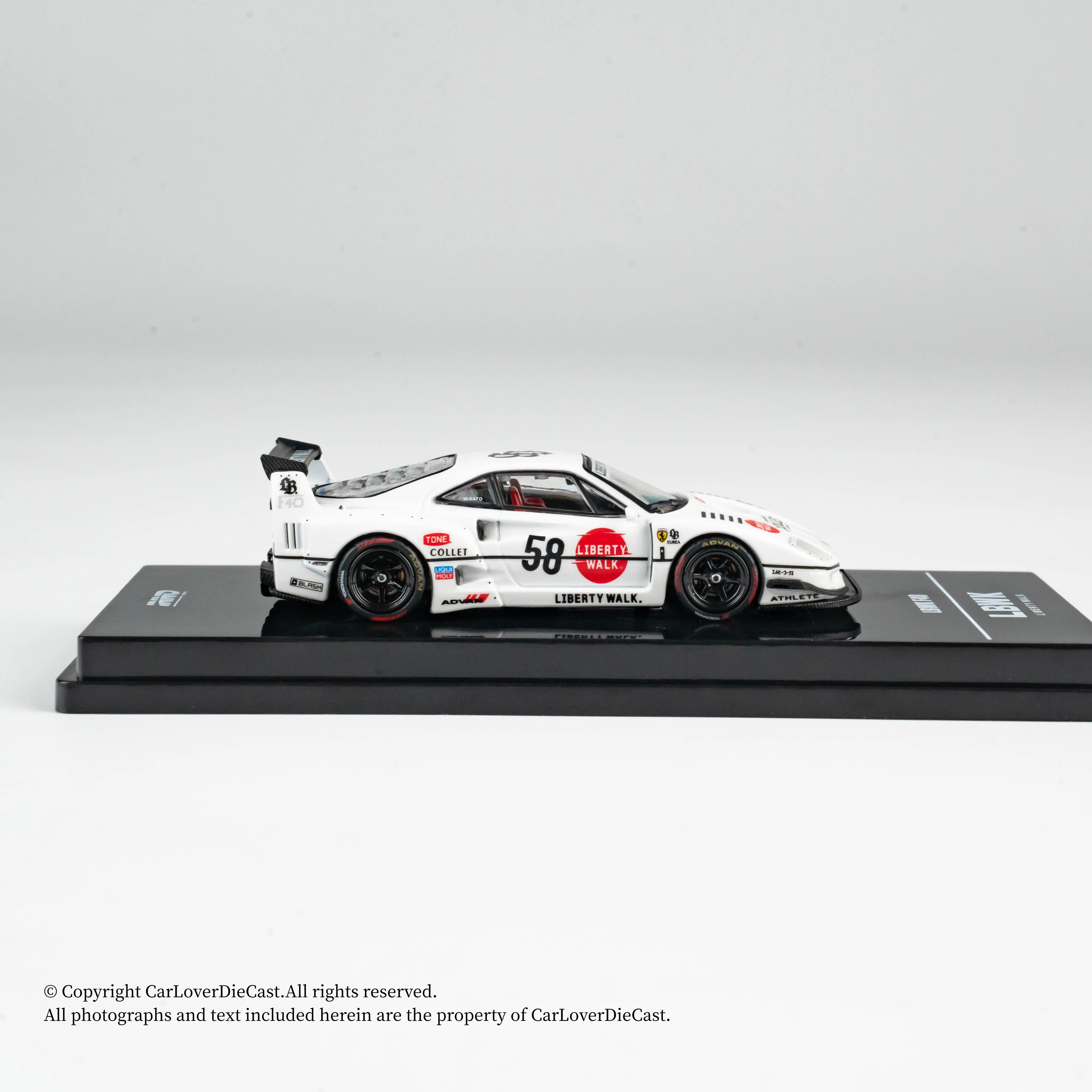 INNO 1:64 LBWK F40 COLLET White Diecast Model Car