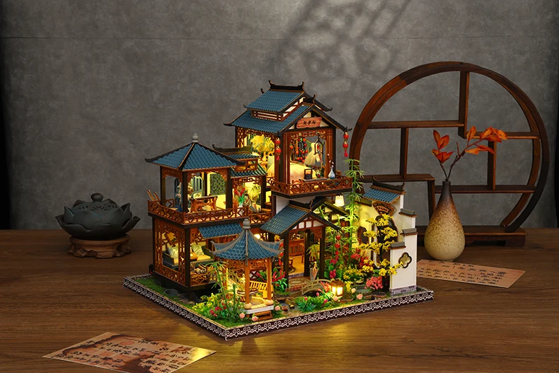 DIY Big Doll House Wooden Miniature Furniture Dollhouse Handmade Case Model Assembly Toys for Children Girls Birthday Gifts 2014