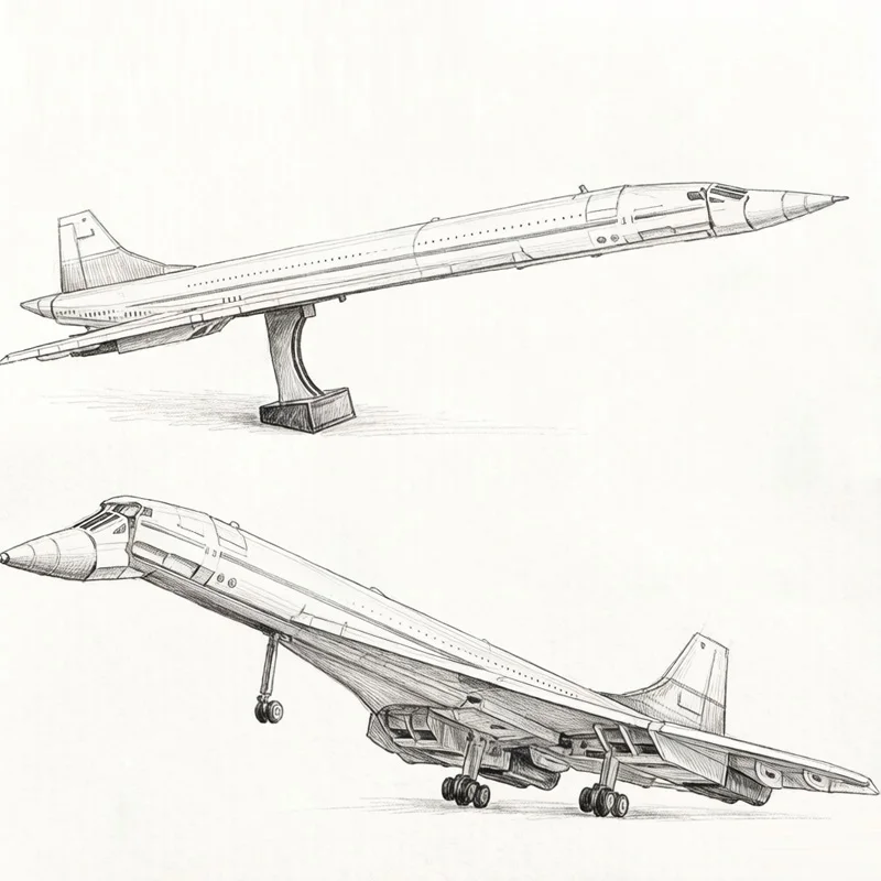IN Stock Large Concorde Aircraft 2083Pcs Building Blocks Puzzle Assembly Model Home Decor Toys For Adults Birthday Gifts