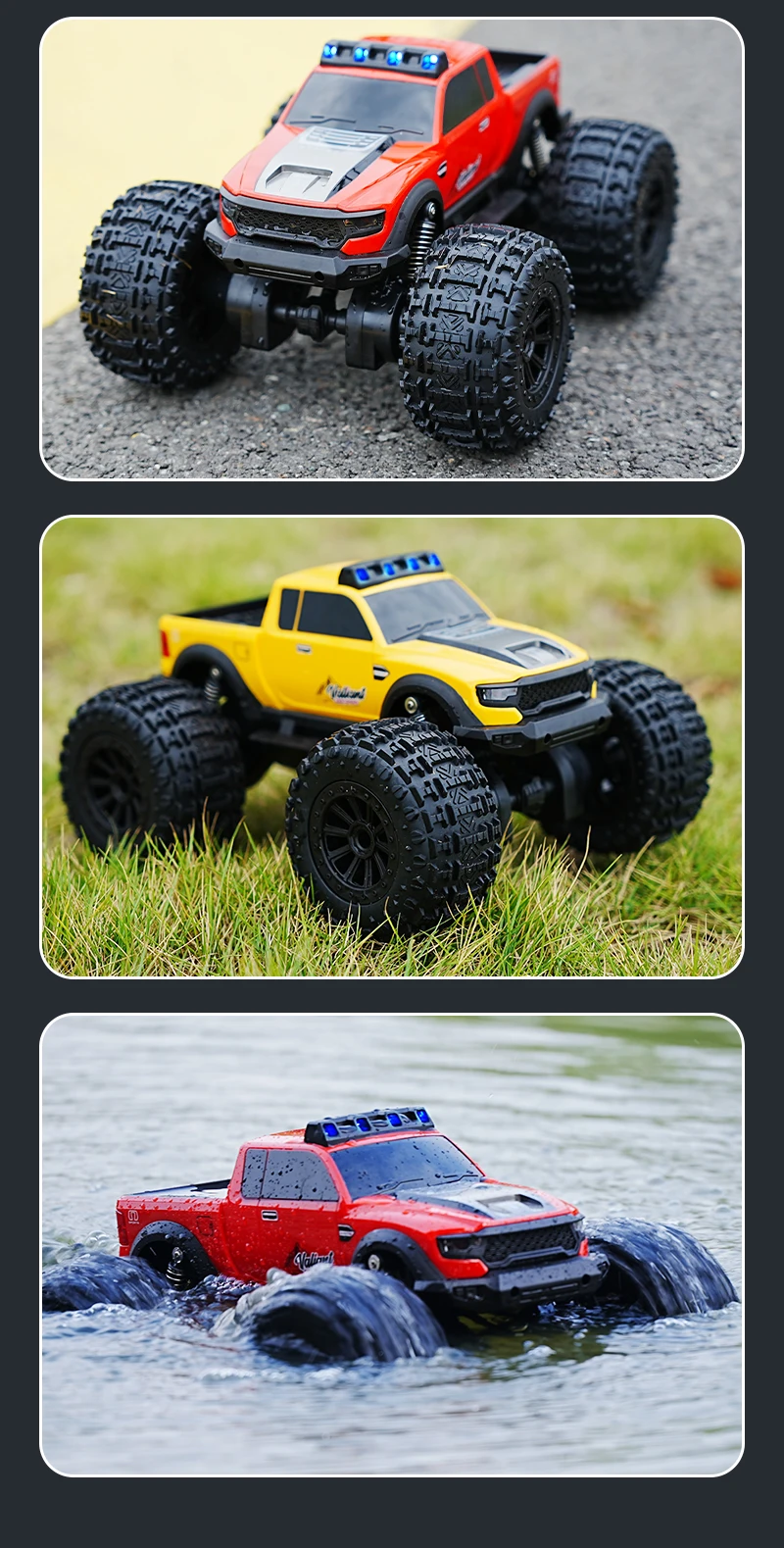 JJRC remote control vehicle, large wheeled land truck, land amphibious vehicle, suitable for outdoor play, strong passivity, str