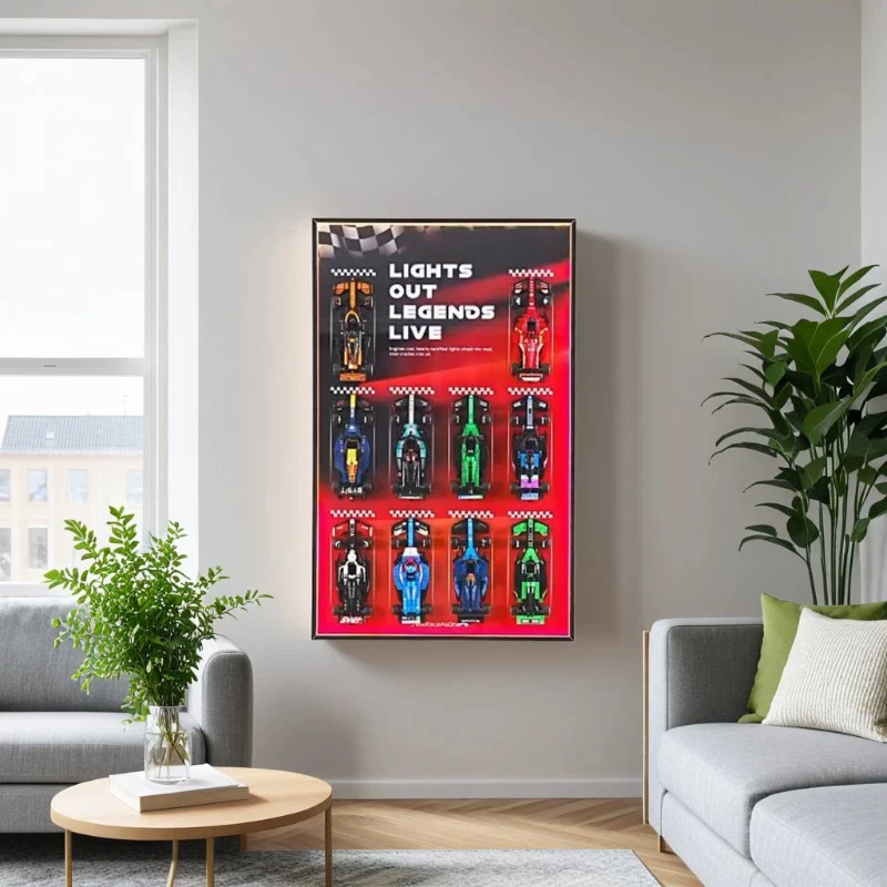 NEW Display Wallboard Suitable for lego 10f1 cars speed champions wall display mounts building block 10 cars model Display Frame