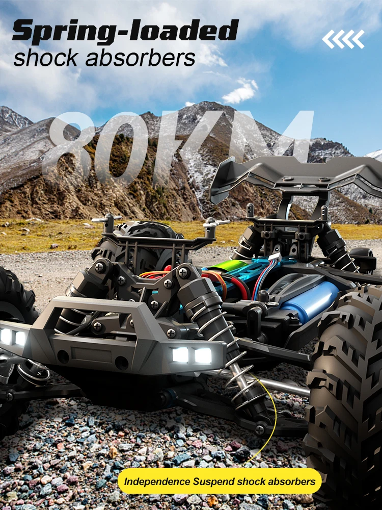 ZNLYRION SG116MAX PRO 4WD RC Car 1:16 Brushless 80KM/H High Speed Off-Road Monster Truck 2.4GHz Remote Control Car with LED Light for Kids Adults