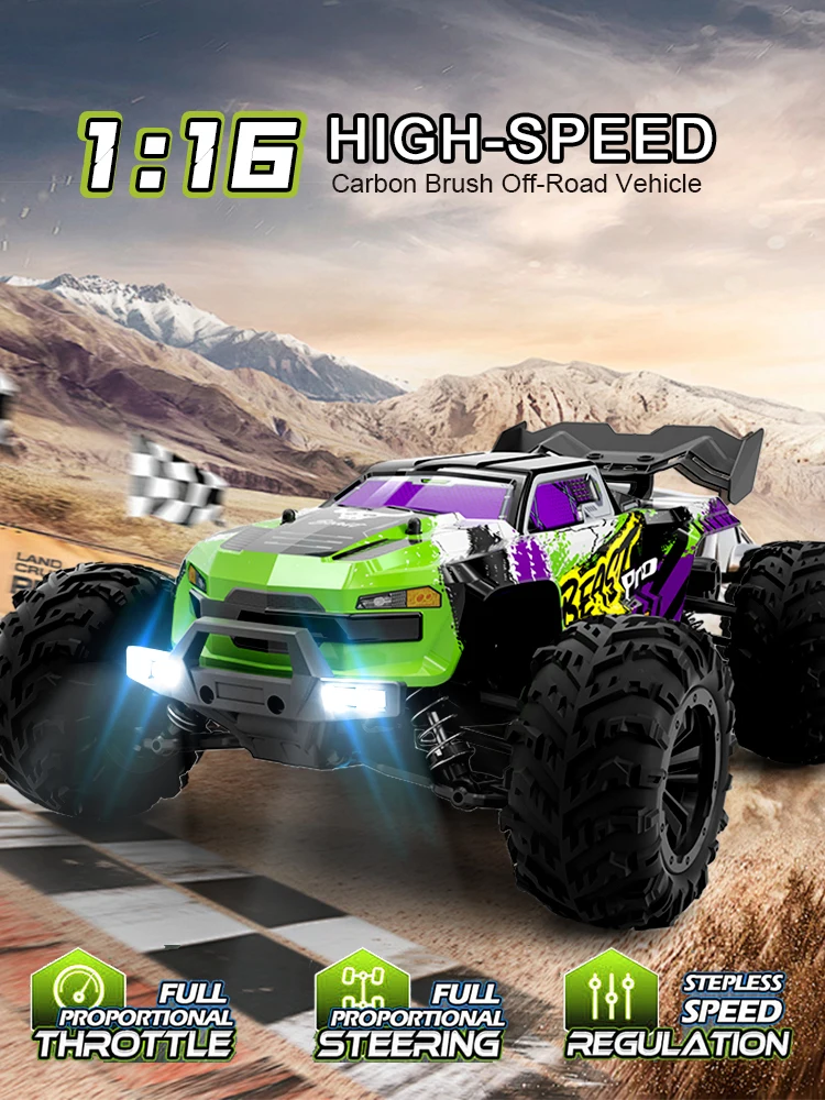 ZNLYRION SG116MAX PRO 4WD RC Car 1:16 Brushless 80KM/H High Speed Off-Road Monster Truck 2.4GHz Remote Control Car with LED Light for Kids Adults