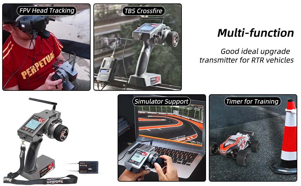 Radiolink RC6GS V3 2.4G 7 Channel Radio Transmitter R7FG Receiver Gyro Telemetry Included Remote Controller for RC Car Boat