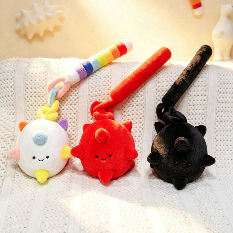 Kawaii Flail Mace Plush Toy Cartoon Cute Meteor Hammer Stuffed Doll Medieval Flail Plush Prop Morning Star Mace Creative Gifts