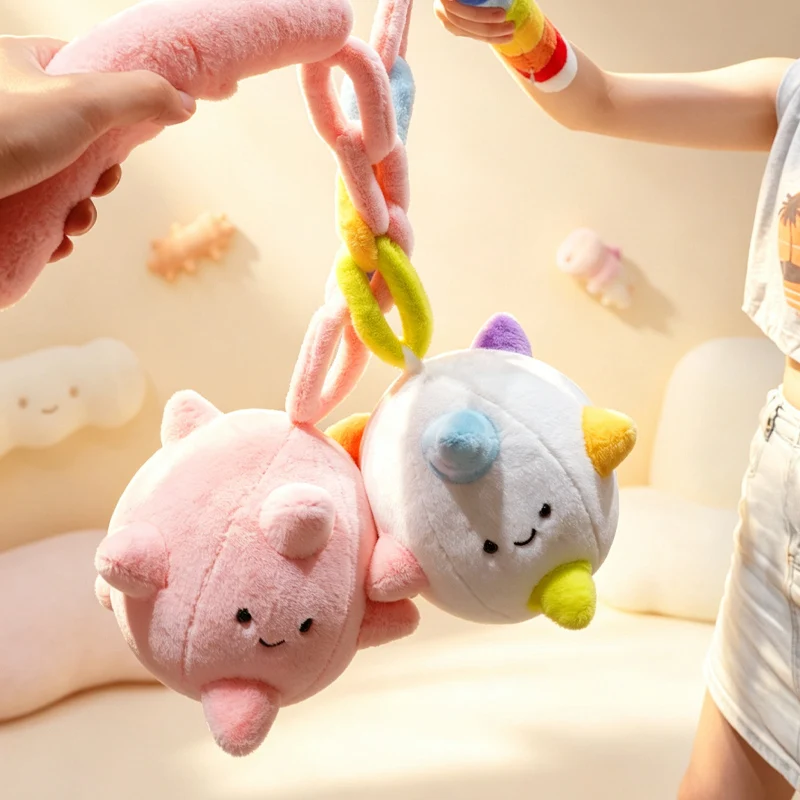 Kawaii Flail Mace Plush Toy Cartoon Cute Meteor Hammer Stuffed Doll Medieval Flail Plush Prop Morning Star Mace Creative Gifts