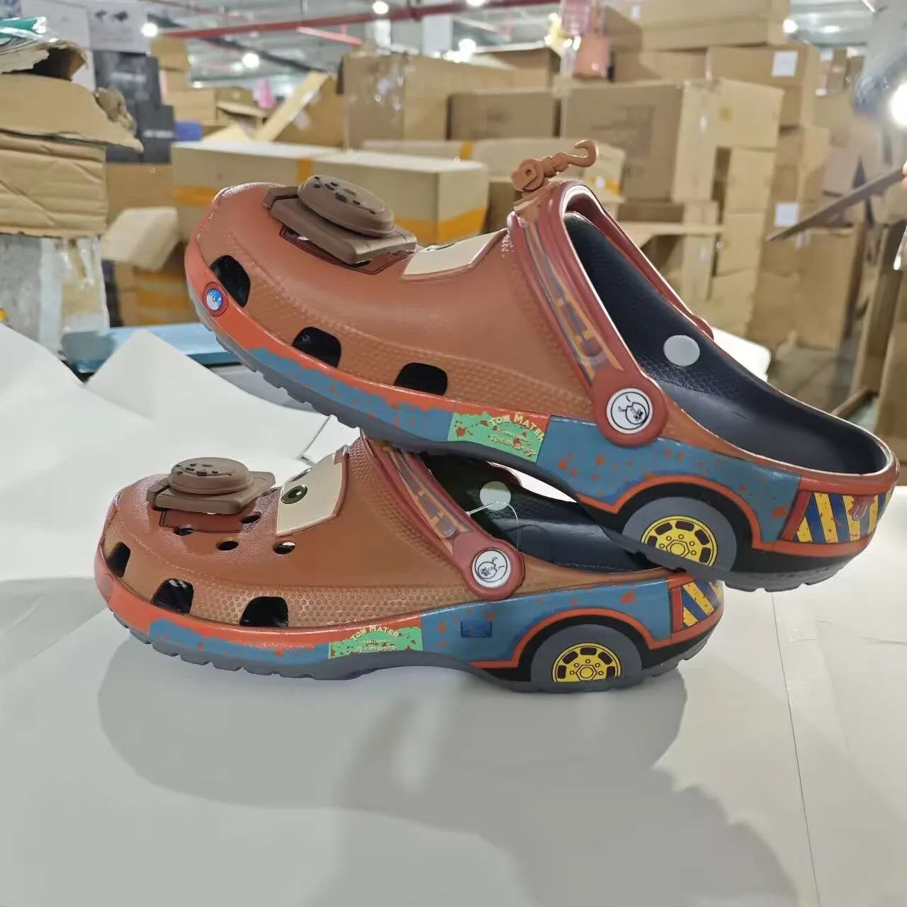 New Summer Cartoon Cars Theme Funny Mater Adult Clogs Non-Slip Breathable Lightweight Beach Shoes Sandals EVA Slippers Gift