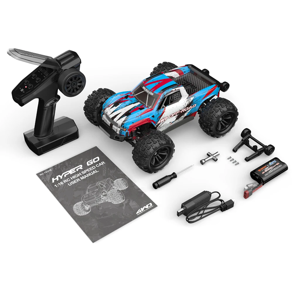 NEW MJX HYPER GO 16212 16213 16218 1/16 RC Car 45A 45KM/H Brushless High Speed Off Road Buggy 2.4G Remote Control Truck RC Racing Vehicle Toy Gift for Adults Boys