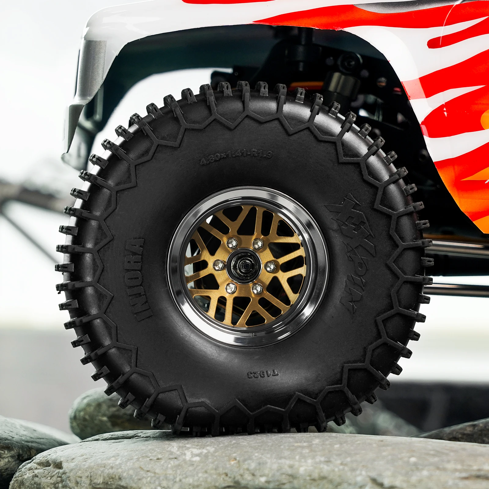 INJORA S5 122*36mm 1.9" XHX Pin Wheel Tires for 1/10 RC Crawler Car (T1923)