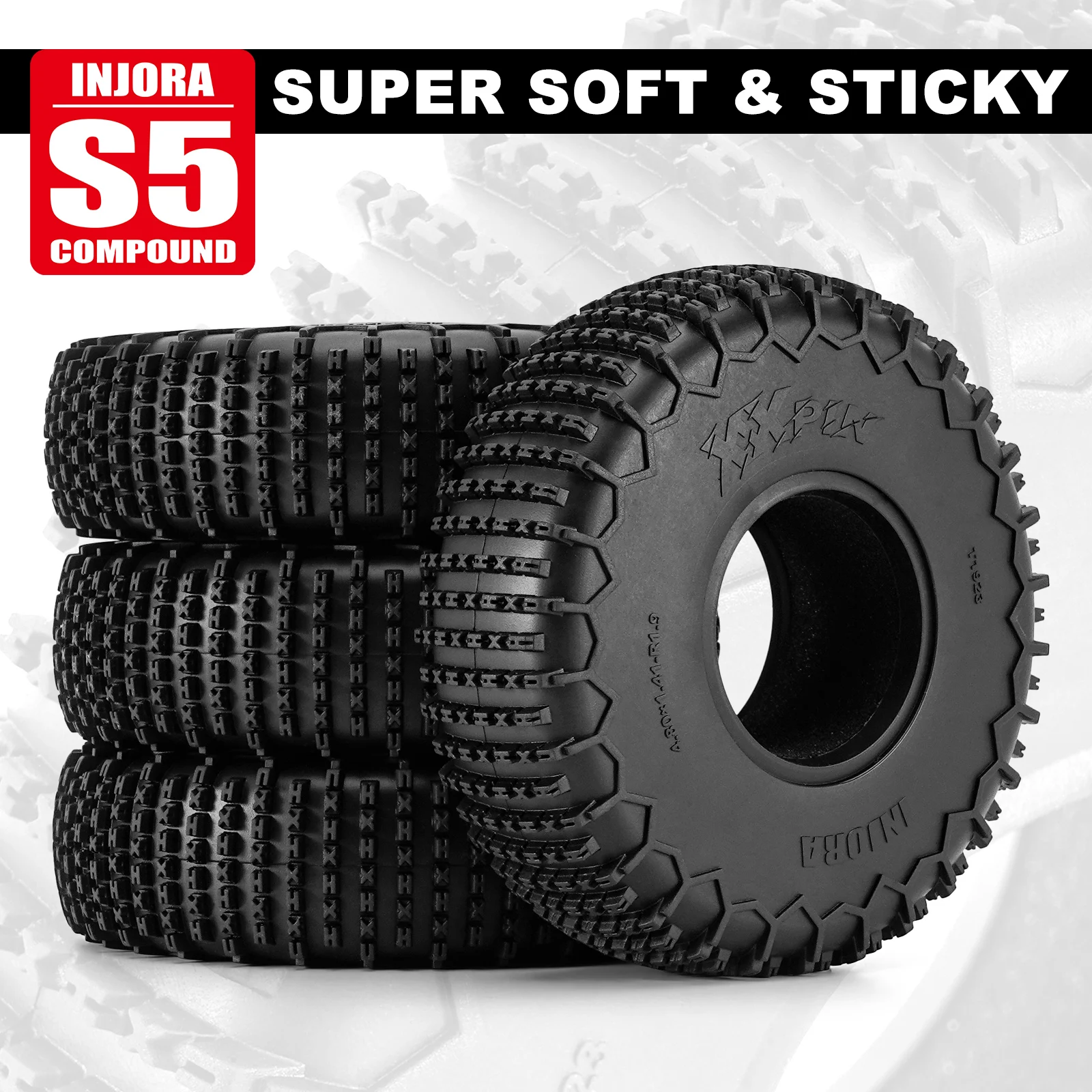 INJORA S5 122*36mm 1.9" XHX Pin Wheel Tires for 1/10 RC Crawler Car (T1923)