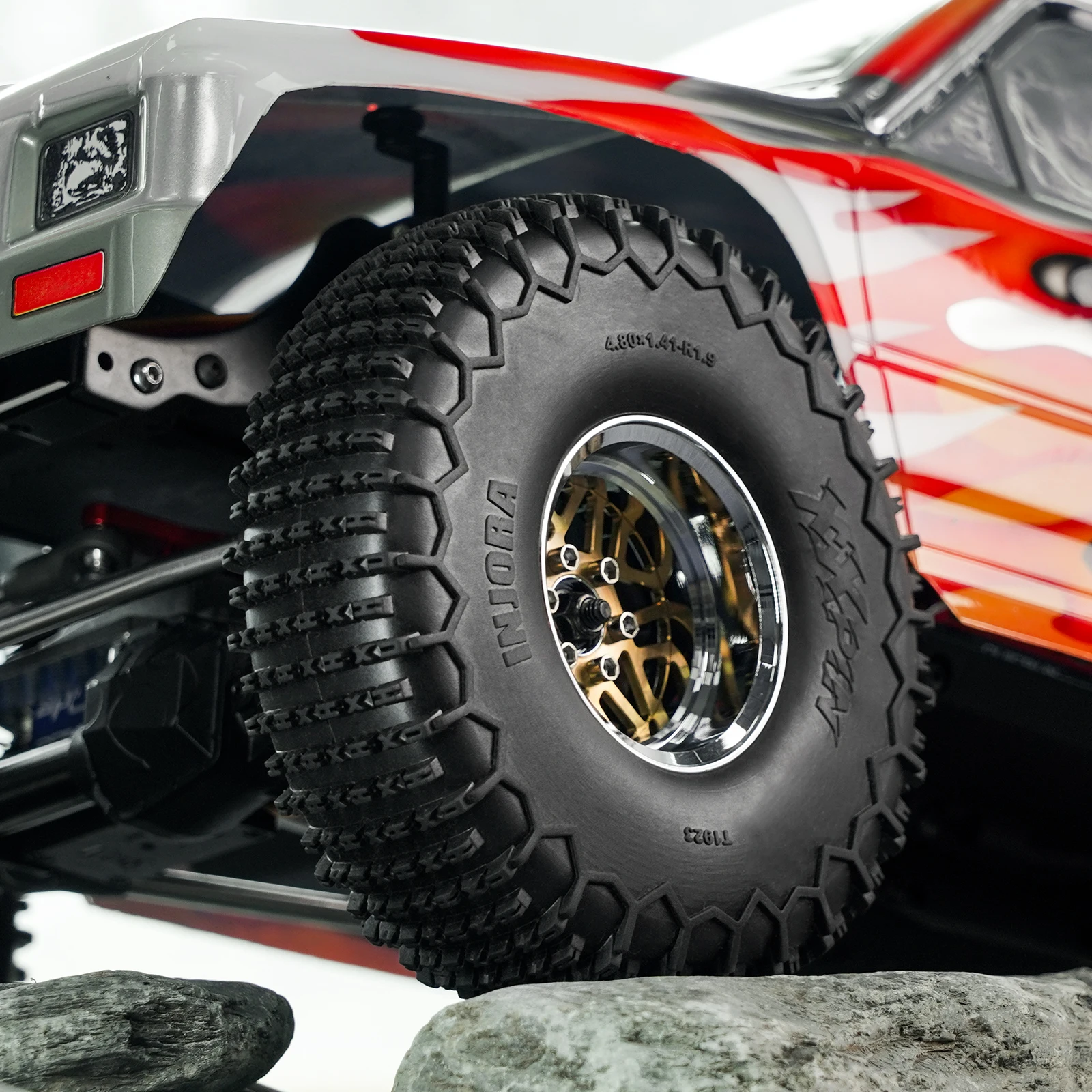 INJORA S5 122*36mm 1.9" XHX Pin Wheel Tires for 1/10 RC Crawler Car (T1923)