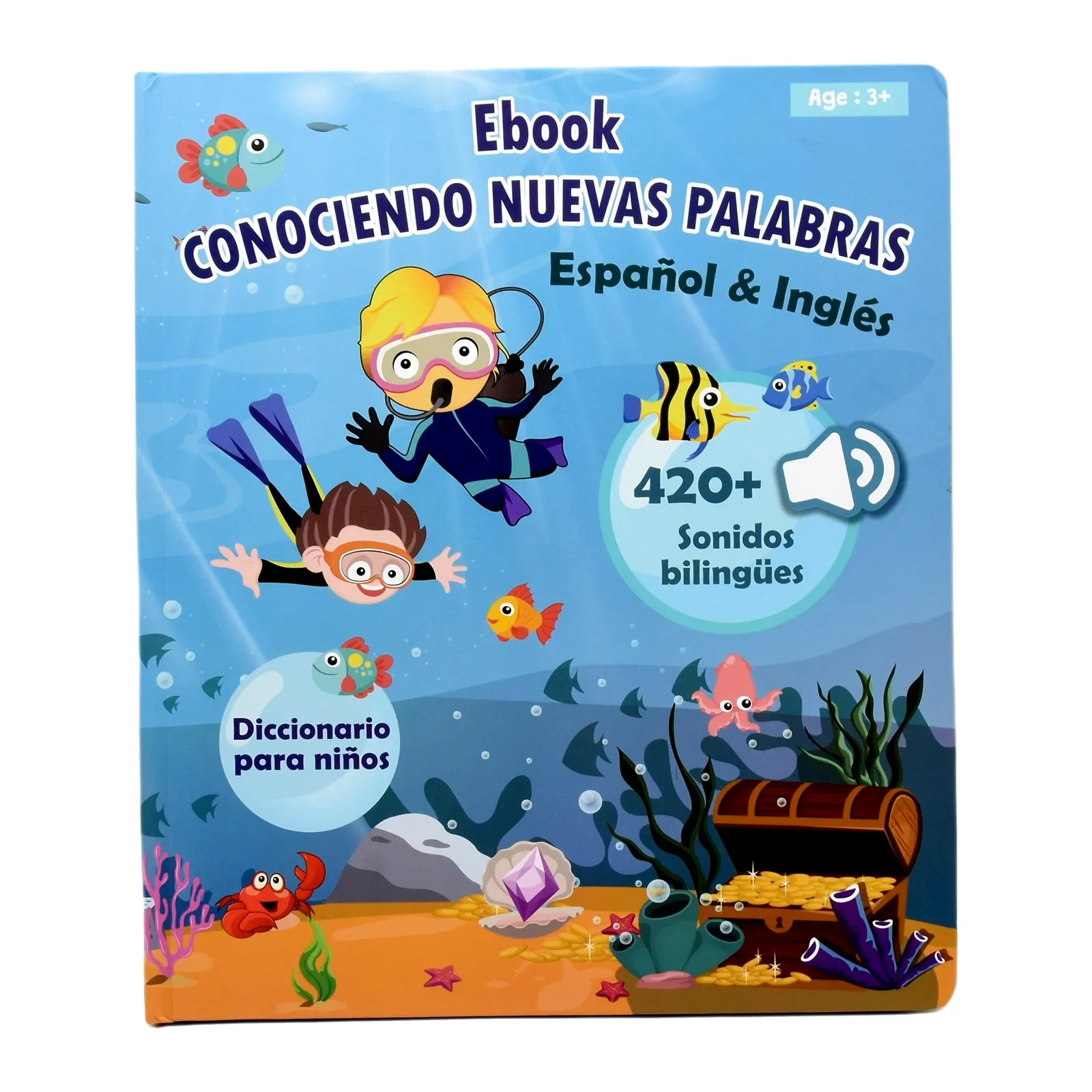 Montessori Spanish English Language Learning Machine Electronic Reading Books Toddler Baby Educational Toys Multifunction Ebook
