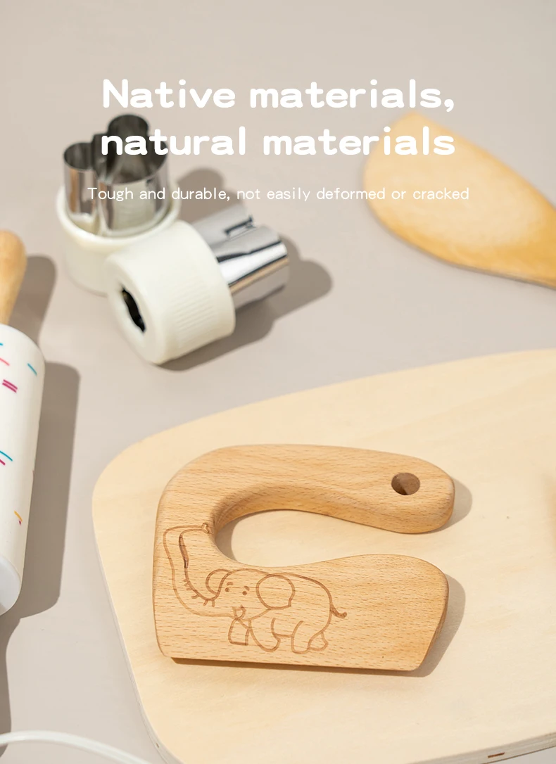 Wooden Kids Safe Knife and Kids Baking Set for Real Cooking,Kids Kitchen Toy Montessori Education Tools Gifts For Boys Girls