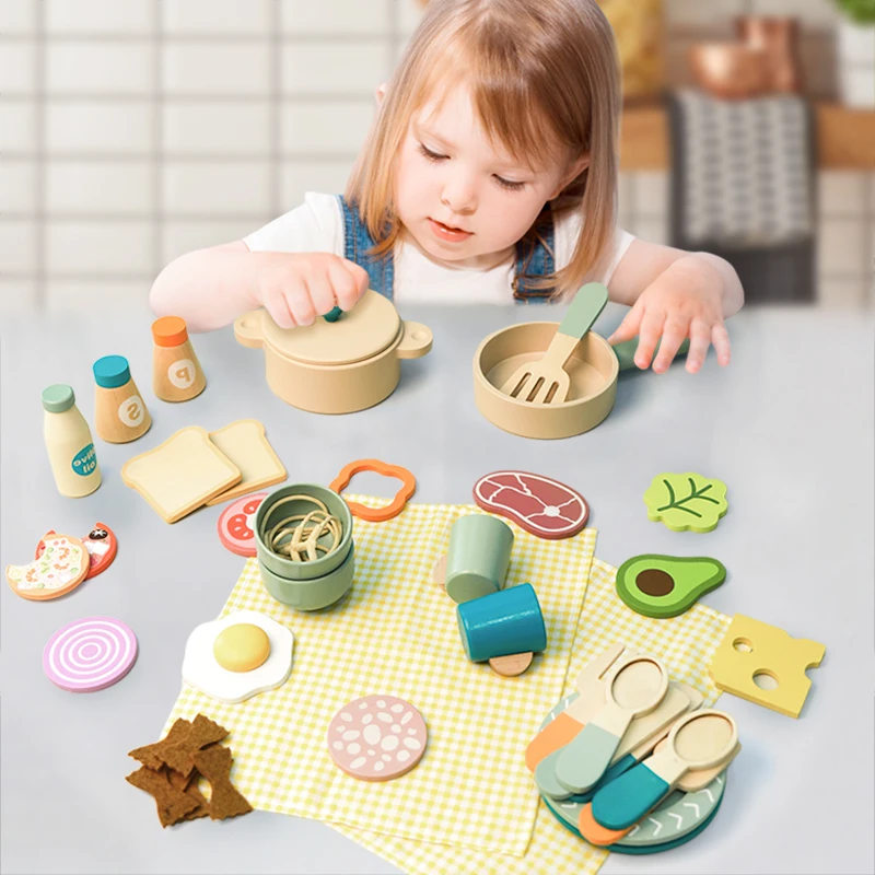 Wooden Kids Safe Knife and Kids Baking Set for Real Cooking,Kids Kitchen Toy Montessori Education Tools Gifts For Boys Girls