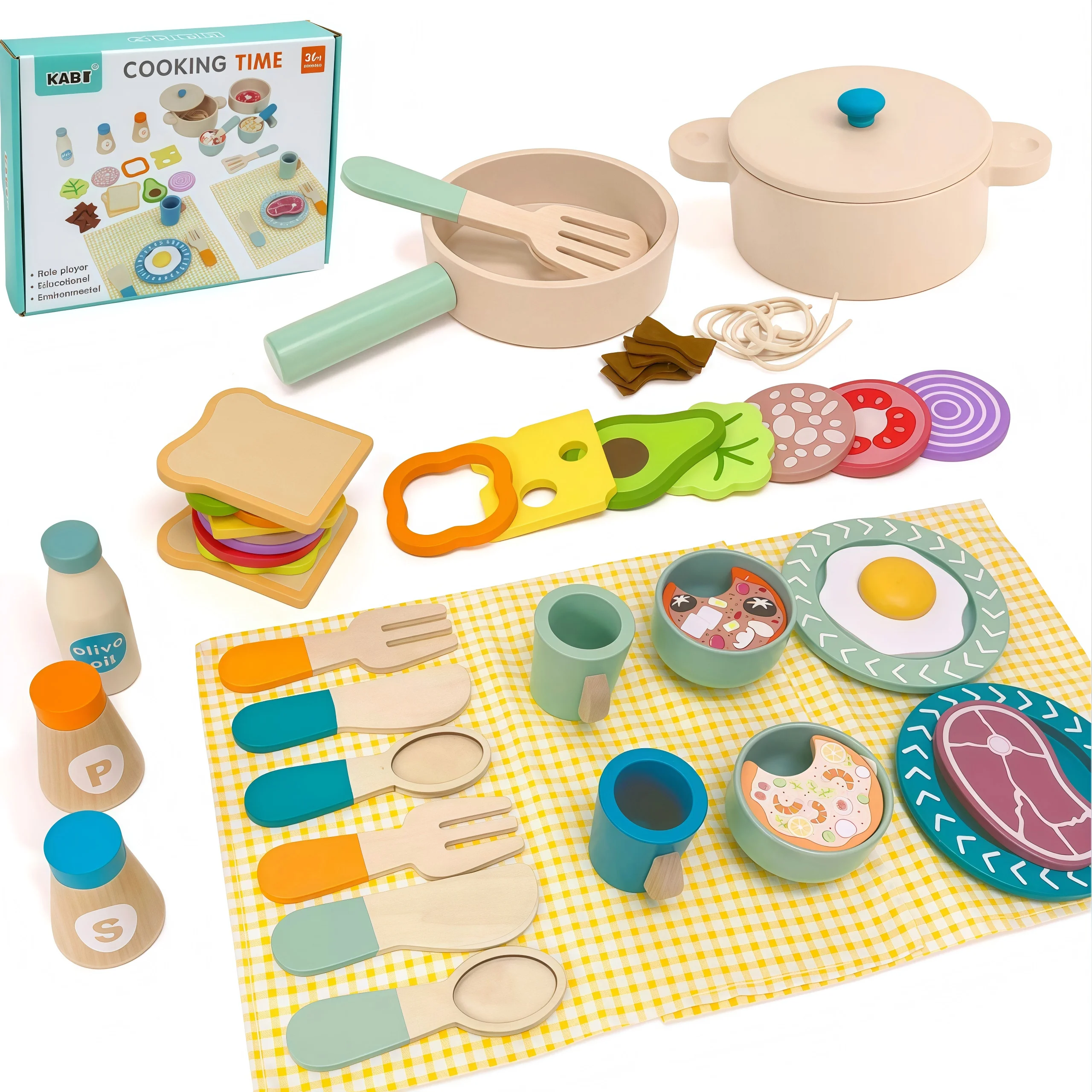 Wooden Kids Safe Knife and Kids Baking Set for Real Cooking,Kids Kitchen Toy Montessori Education Tools Gifts For Boys Girls