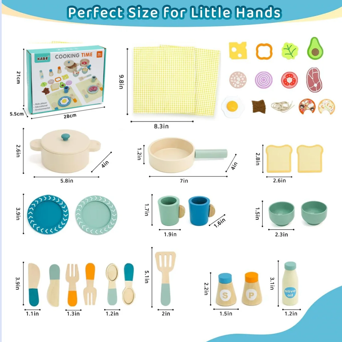 Wooden Kids Safe Knife and Kids Baking Set for Real Cooking,Kids Kitchen Toy Montessori Education Tools Gifts For Boys Girls