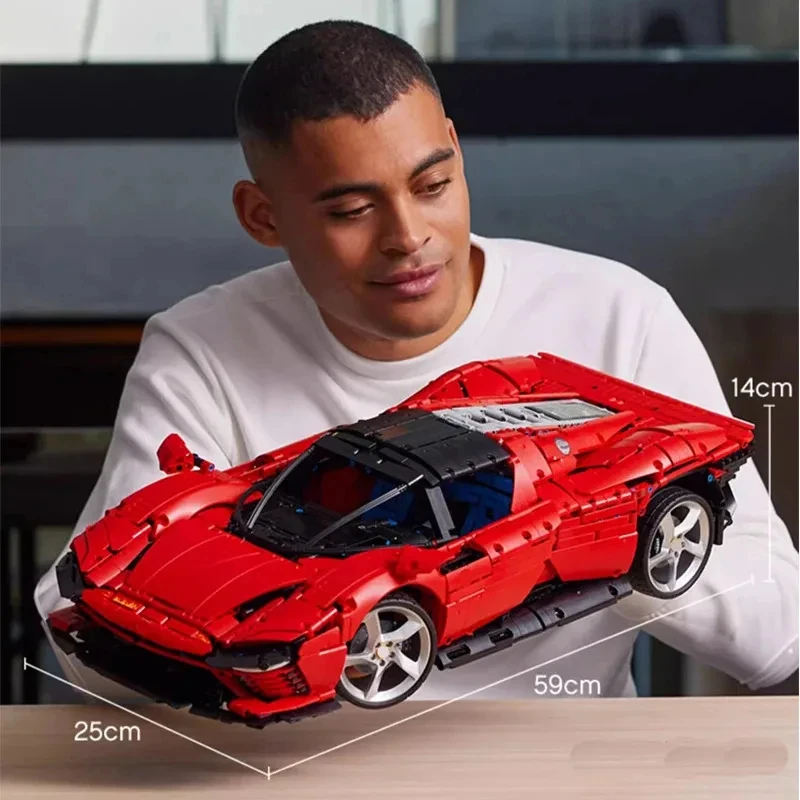 New 3778PCS MOC Technical Red SP3 Supercar Building Blocks Set Collectible Display Assembly Model Toy Birthday Gifts for Adults